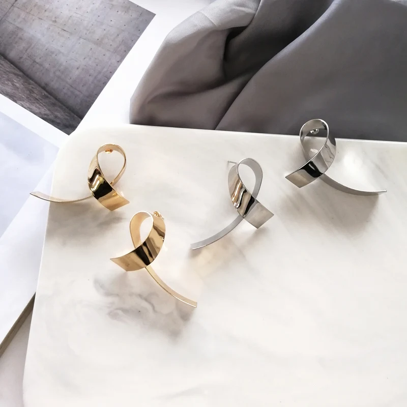 Европейские и американские металлические серьги неправильной формы