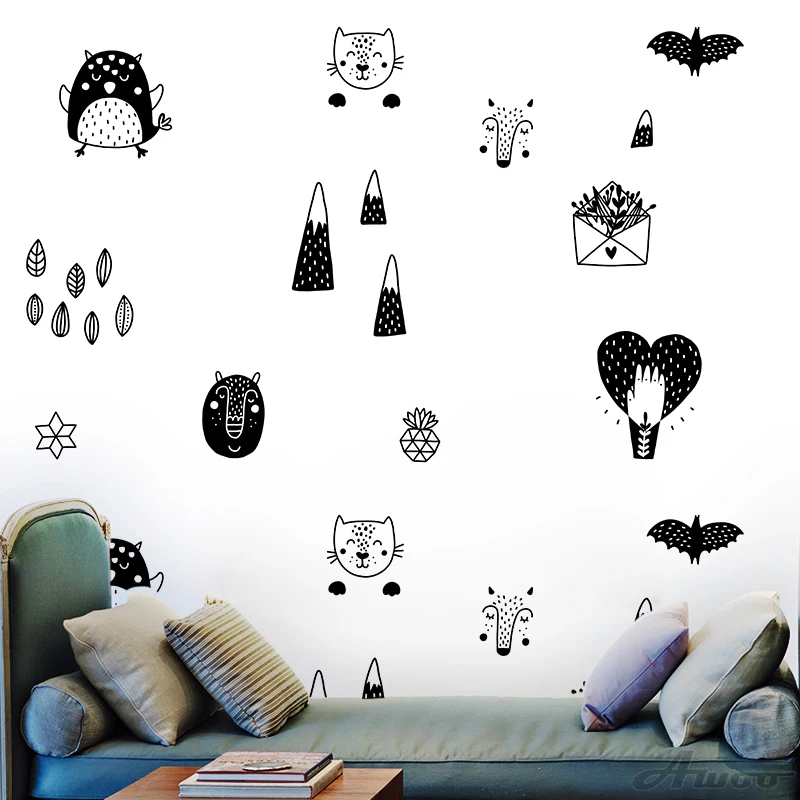 Самодельные скандинавские 11 шт./компл. креативные настенные наклейки с