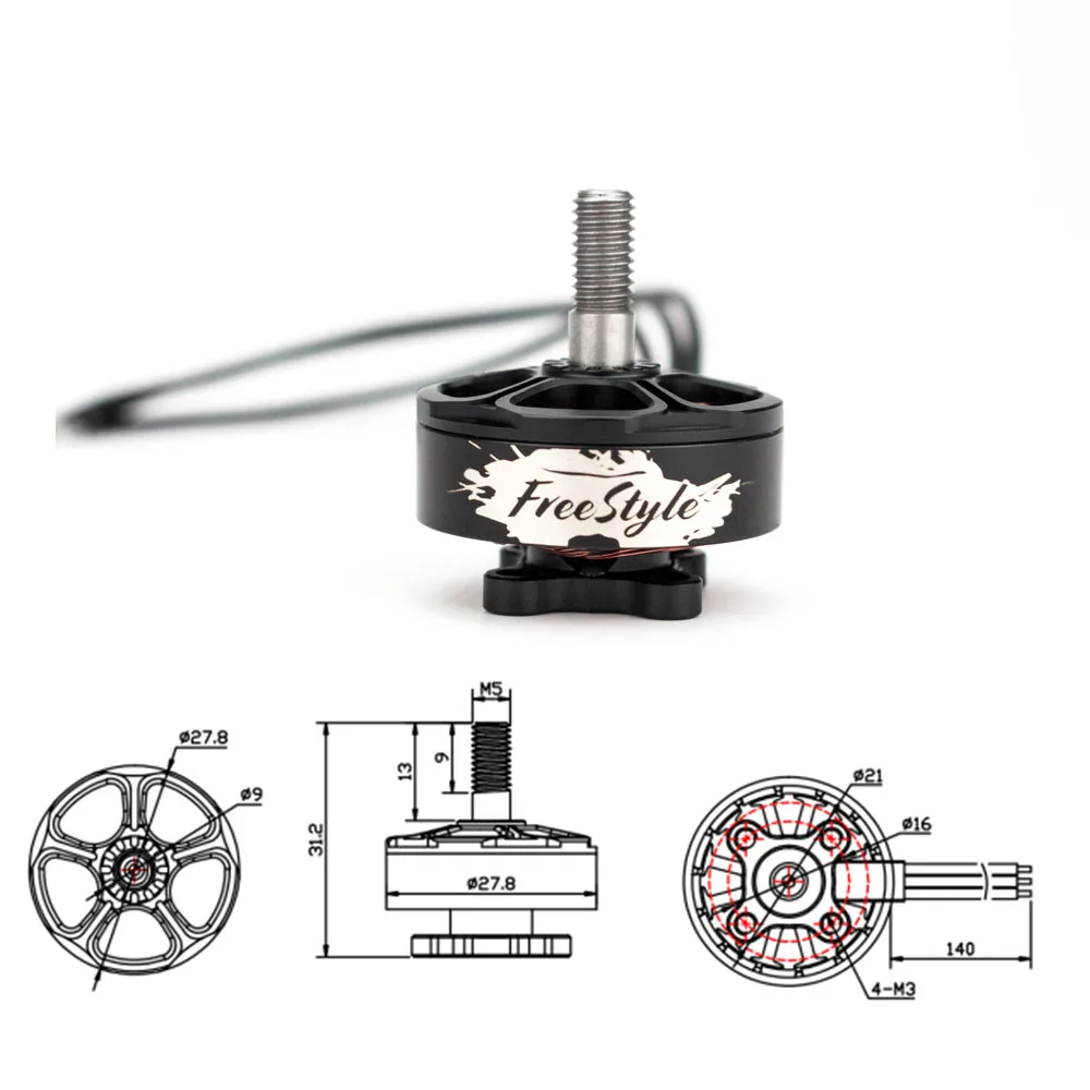 Бесщеточный двигатель EMAX freстайл FS2306 3 4S 2400KV CW для квадрокоптера 200 250 мм RC FPV