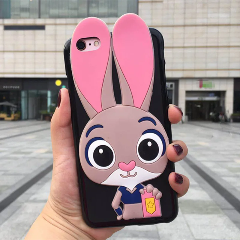 Rabbit Black 3D чехол для телефона с милым кроликом для Huawei Honor 4C 6C 6A Pro 5C 5X 4A 4X4 G620S 6X6 Plus, мягкий силиконовый чехол с мультяшным рисунком - Цвет: Rabbit Black