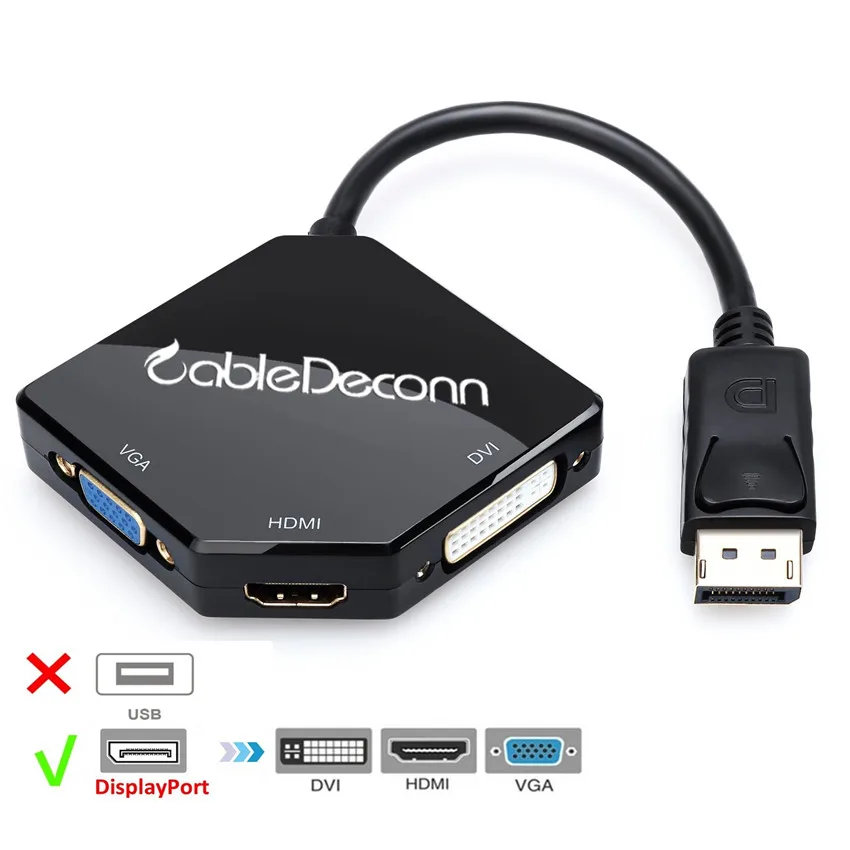 Адаптер для кабеля HDMI VGA DVI типа Папа мама многопортовый концентратор дисплея