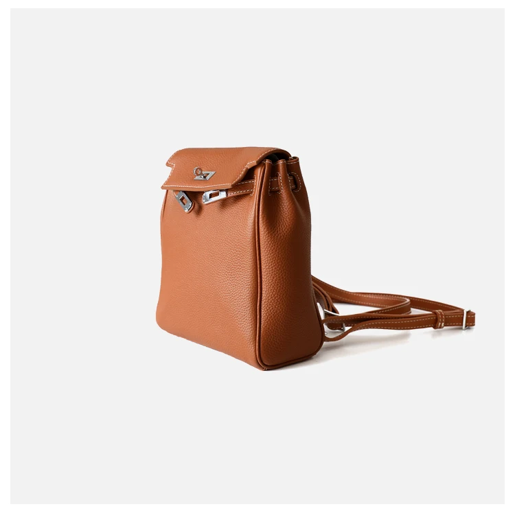 Camelia Padlock рюкзак из натуральной коровья кожа Мода знаменитостей Back Pack