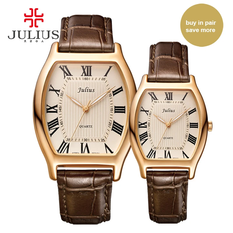 Julius JA-703 часы для влюбленных пар классические с римскими цифрами подарка на День