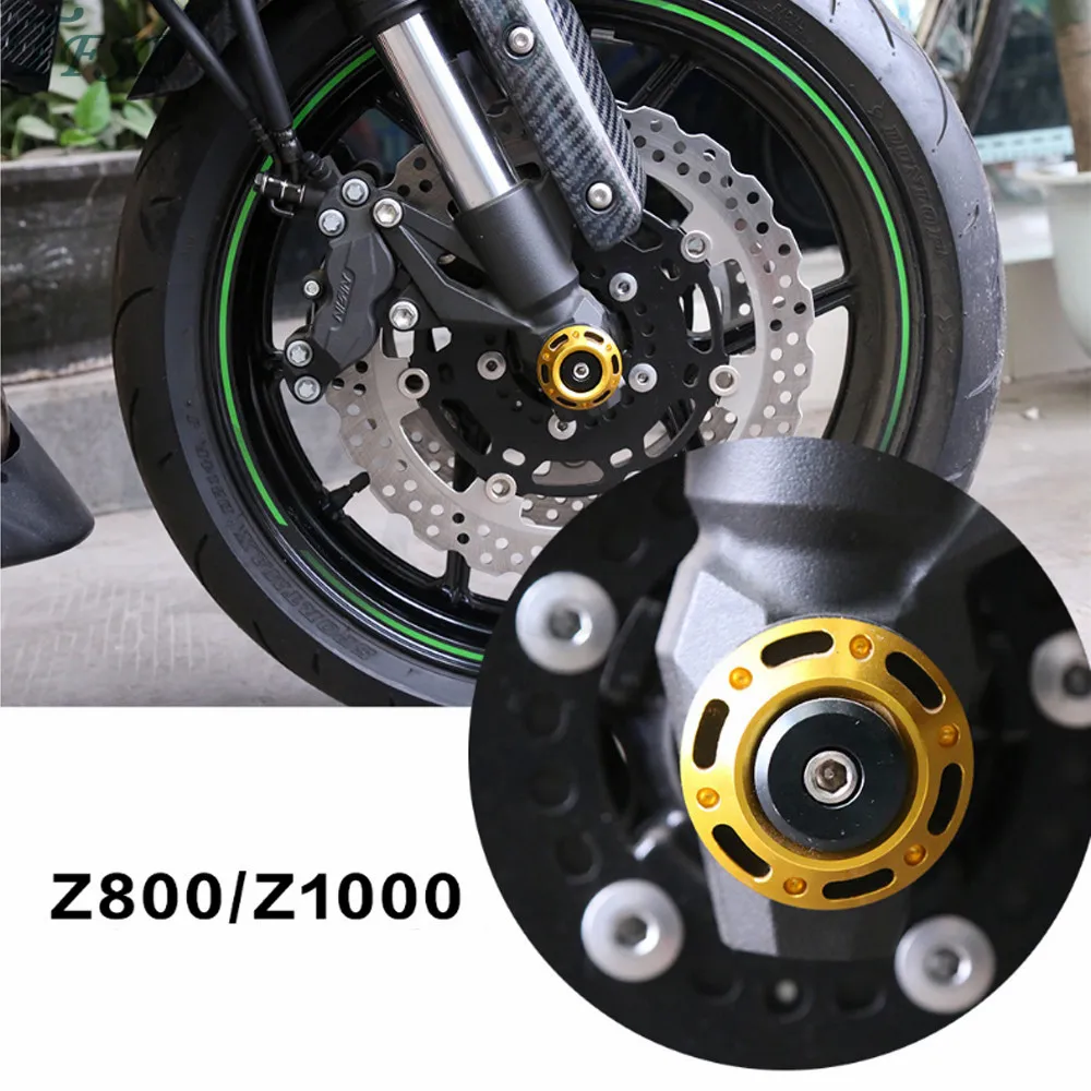 

CNC aluminum alloy modified front wheel shatter-resistant front axle front fork protector for Kawasaki z800/Z1000 2013 2014 2015