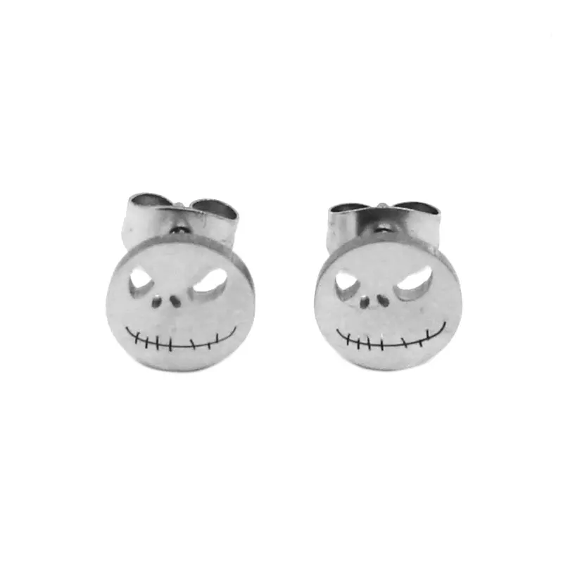 Серьги байкера Jason Skull из нержавеющей стали серебряного цвета ювелирные