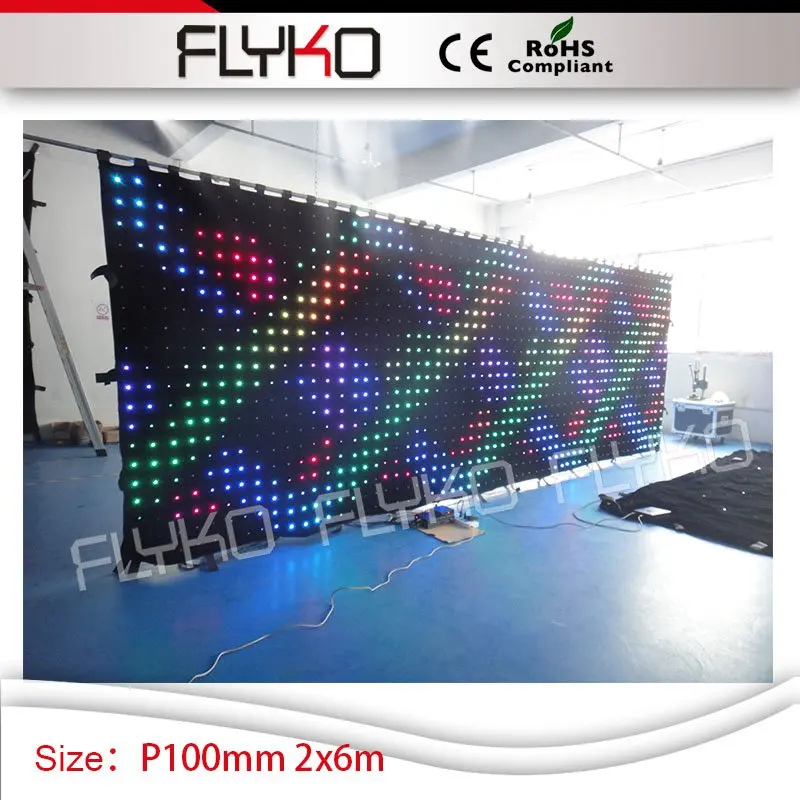 2x6 м складной светодиодный экран украшение для праздника Высокое качество Мягкий