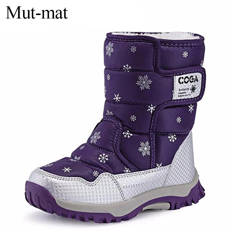 2019 new boots for children printing snow waterproof warm boy leisure footwear mountaineering -30 degree | Детская одежда и обувь
