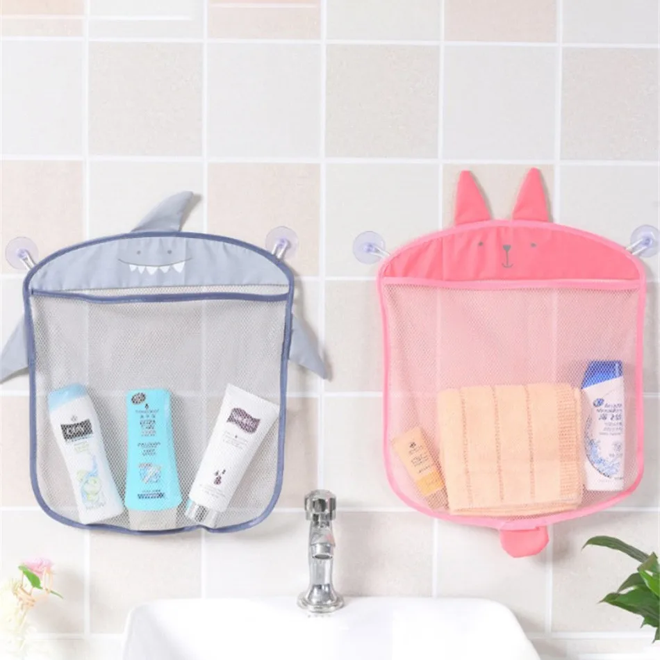 4YANG Cartoon Wall Hanging Kitchen Bathroom Storage Bags Knitted Net Mesh Bag Baby Bath Toys Shampoo Organizer Container