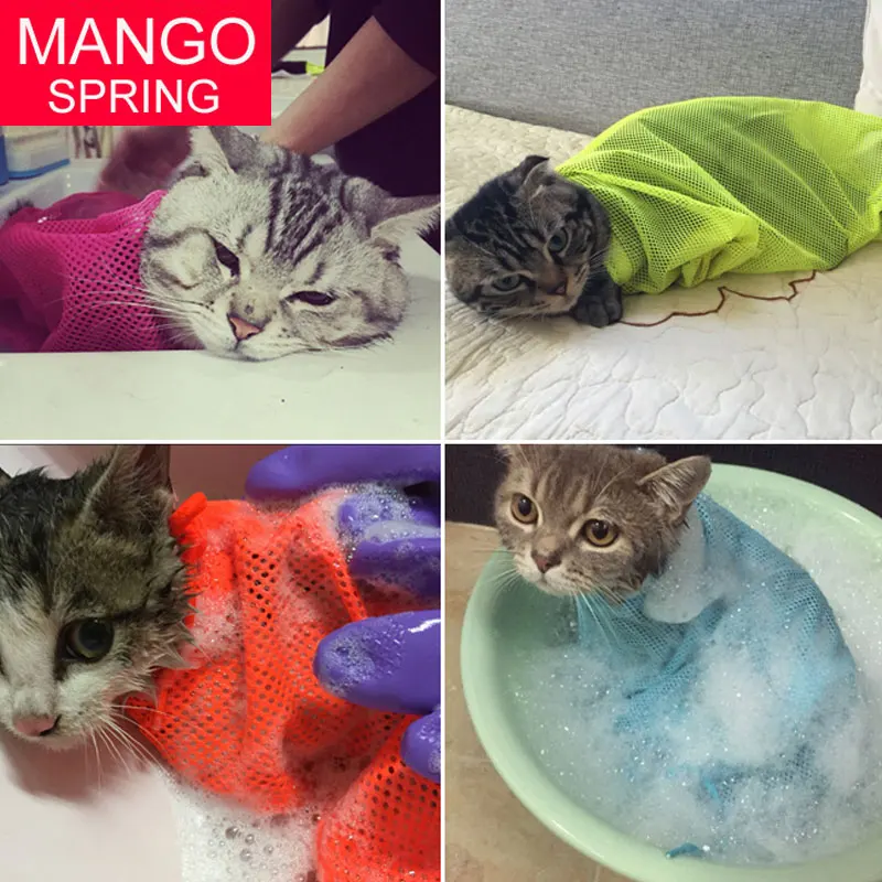 Яркие цвета многофункциональная сумка для груминга кошек кошачьи мешки ванной