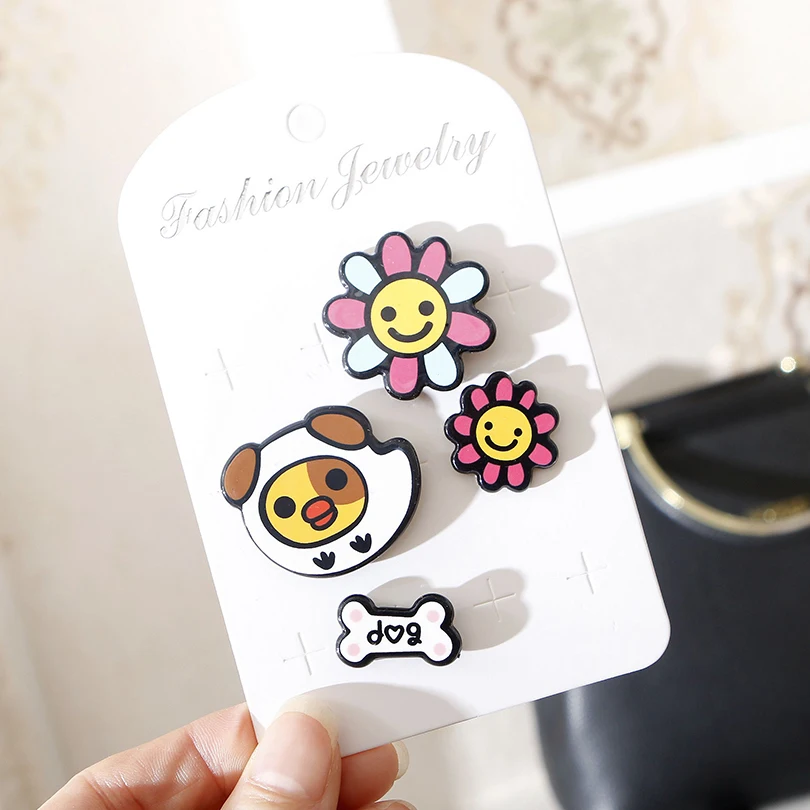 Acrylic Brooch Korean high-grade Corsage Collar Pin Accessories Badge Cute Cartoon Adult High Quality Buckle | Украшения и