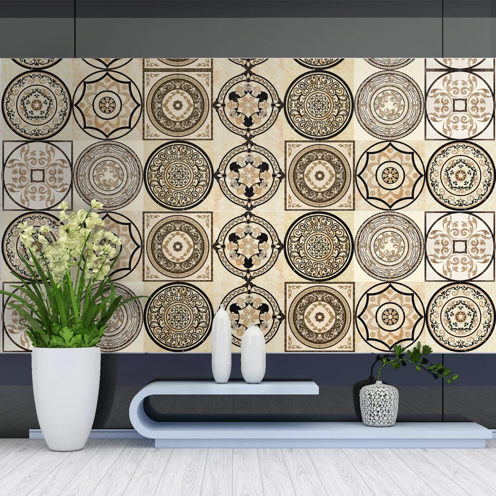 

Creative 1 Roll 0.2x5m Tiles Stickers Waist Line Retro Mosaic Wall Sticker Kitchen Cabinet Toilet Border Waterproof Home Decor