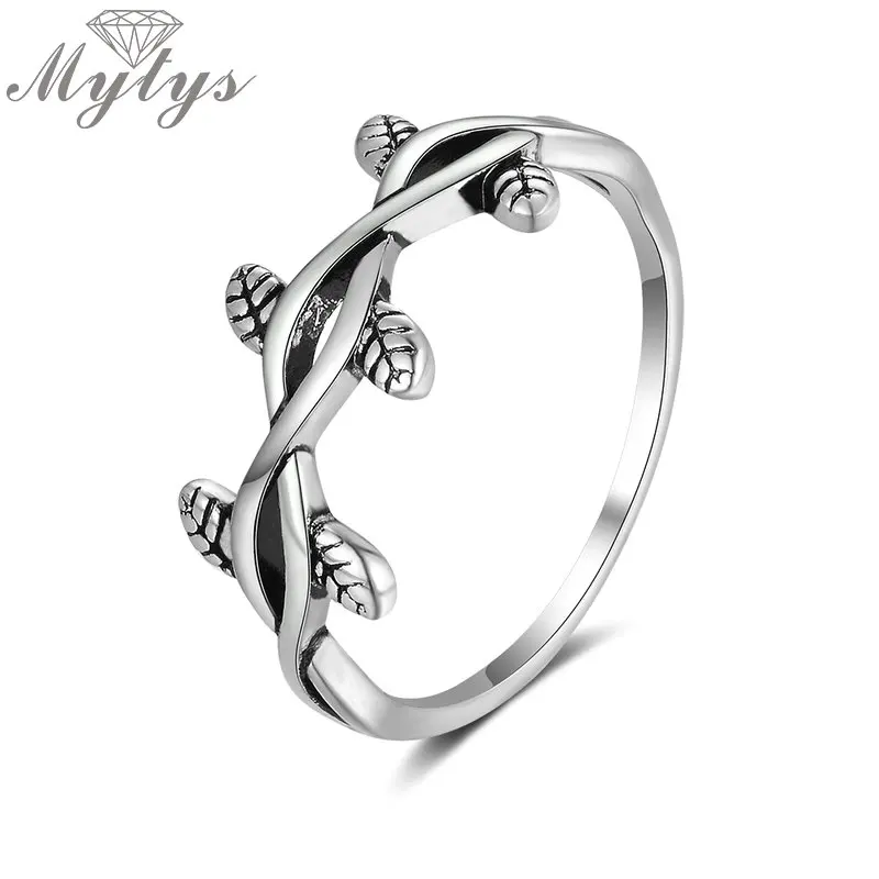 Женское переплетенное кольцо Mytys Винтажное из лозы в стиле ретро простого