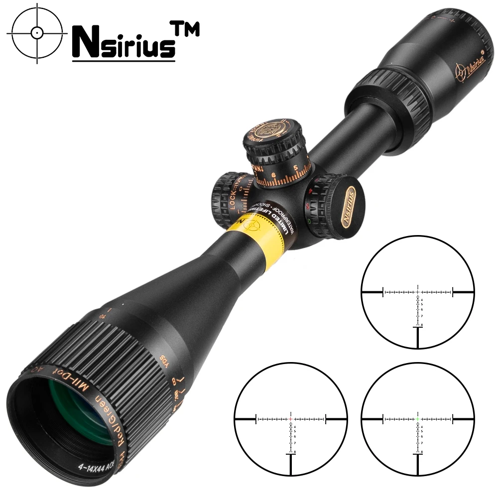 NSIRIUS 4 14X44 AOE тактический прицел оптический красный зеленый llluminate сетка охотничий