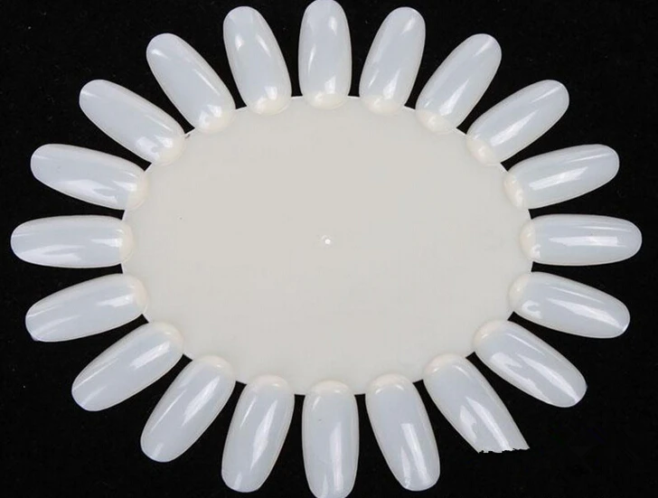 

200 tips False Tips Display Nail Art Acrylic Display Tips Practice Wheel Board Natural Colors DIY Tool Round Nail Tool