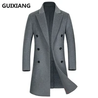 2017 high quality mens fashion double faced woolen trench coat jacket mens casual woolen coats jackets wool men windbreak