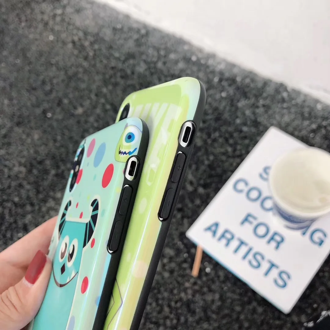 Cute Cartoon Blu-ray Big-eyed Monsters phone case cover for iphone 7 8 6 S 6s plus X XS MAX XR Mirror stand toy doll |