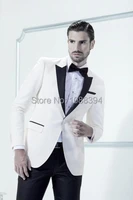 hot selling classic men suits wedding groom tuxedos black peak lapel white wedding suits for men groomsmen best man suit