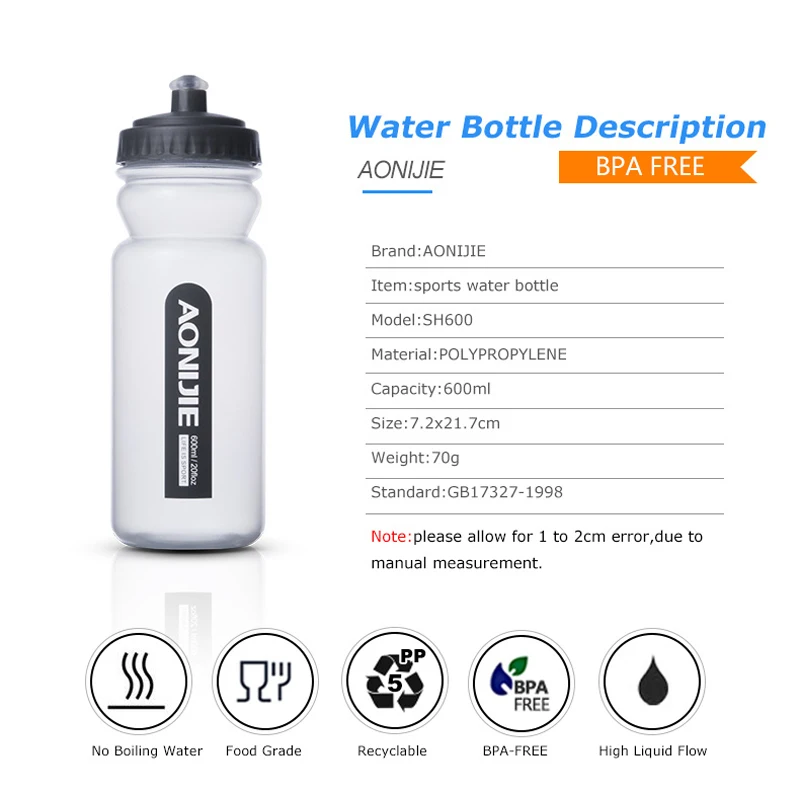 AONIJIE SH600 600 мл спортивный Squeeze велосипедный чайник-фляга BPA бесплатно гидратационный рюкзак, сумка-пояс, ремень для велоспорта