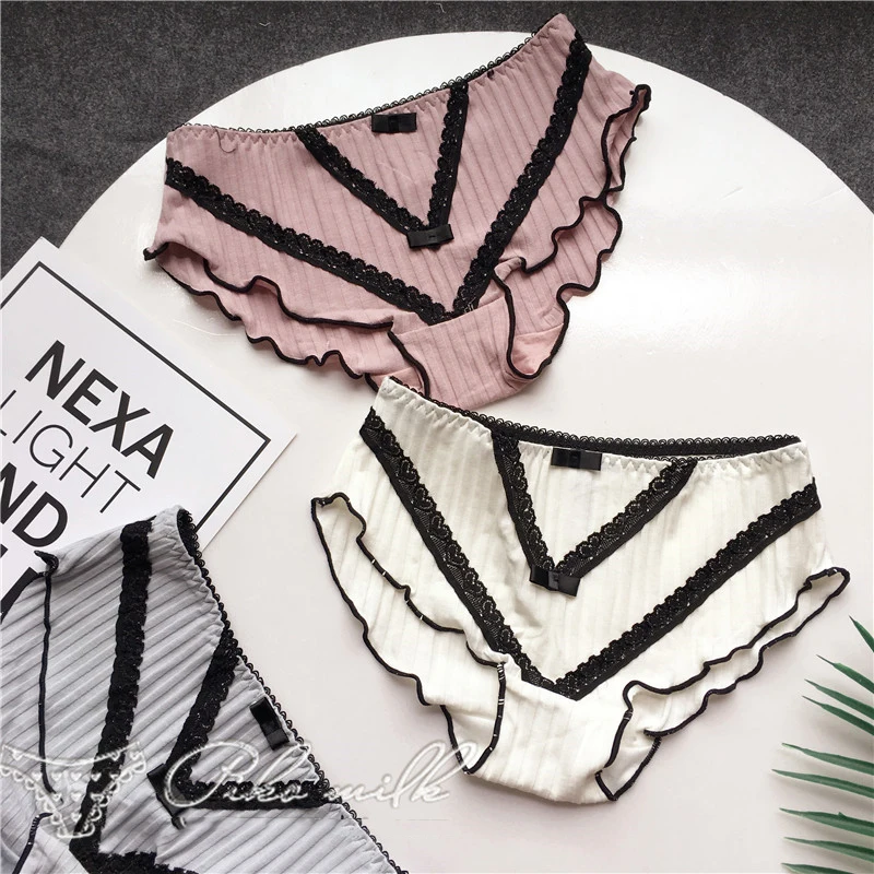 Оригинальные Классические кружевные женские трусы нижнее белье в полоску
