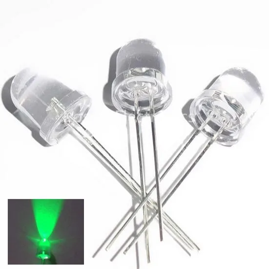 

10Pcs F10 10mm Green LED Diode