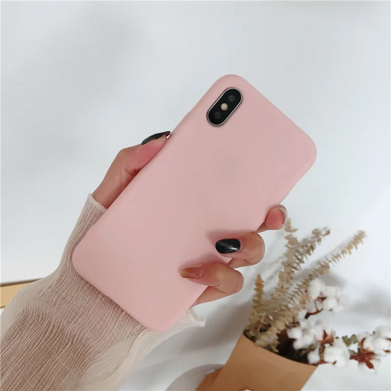 Цветной корпус для iPhone XS MAX XR X 8 7 6 S Plus силиконовый мягкий чехол из ТПУ матовый
