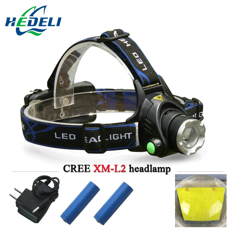 Портативный зум XM-L2 фары CREE XML T6 Перезаряжаемые головной светильник s 4 режимами налобный фонарь светодиодный головной светильник вспышки светильник Фонари
