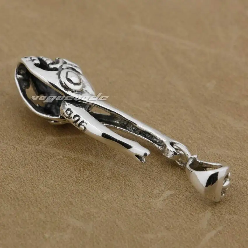 LINSION 925 пробы Серебряная Мужская Байкерская подвеска в виде черепа стиле панк