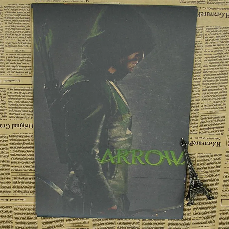 Настенная Наклейка Зеленая Стрелка винтажный постер Ретро Оливер Квин постеры