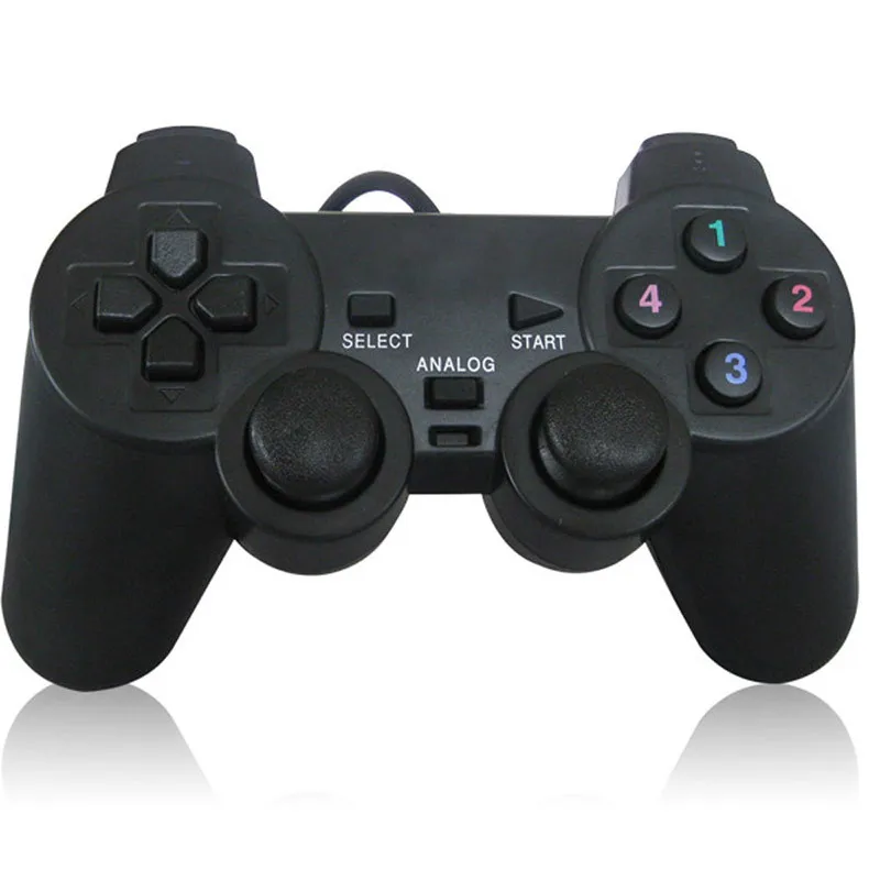 Black USB проводной ПК игровой контроллер Лер геймпад шок вибрации джойстик игровой коврик джойстик Управление для ПК компьютер ноутбук игра в игры - Цвет: Black