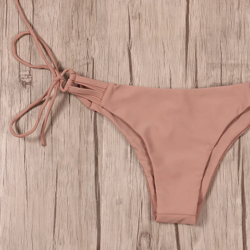 Женский купальник бикини SUNRAINBOW Летний Пляжный купальный костюм с вырезом на шее