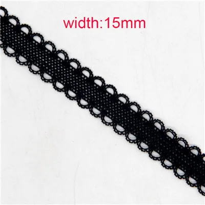 black15mm 5 Черная сетка, кружевная отделка, резинки для шитья одежды, эластичная лента, стрейч-лента, лента для волос, сделай сам, бюстгальтер, штаны, талия, 2 м - Цвет: black15mm 5
