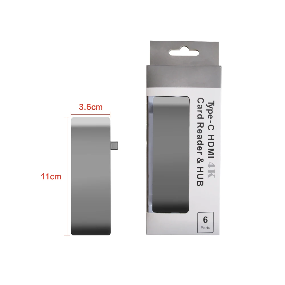 

Dual Type-C 3.0 to 2 USB 3.0 HUB+ SD+Micro SD+HDMI Card Reader+ 4K HDMI+PD Port for PC Multifuction Card Reader