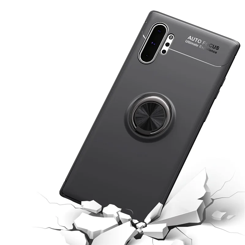 Чехол для samsung Galaxy Note 10 Pro, роскошный держатель с кольцом, мягкий матовый Силиконовый чехол для samsung Galaxy Note 10, чехол