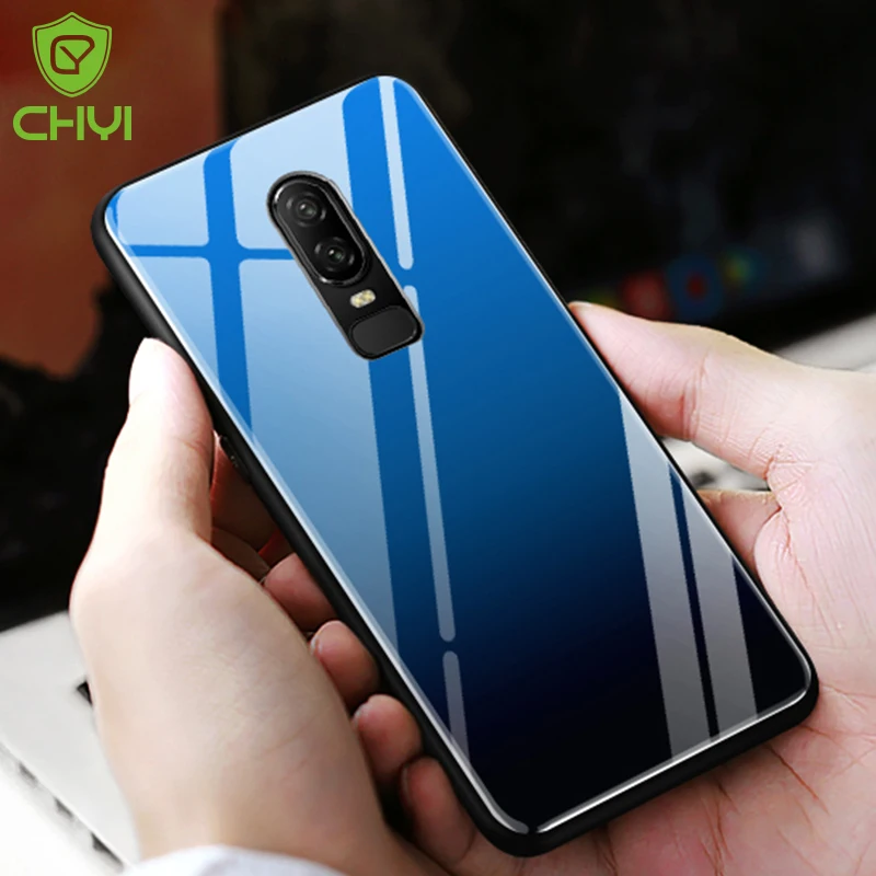 Роскошный чехол CHYI для Oneplus 6 из закаленного стекла защитный взрывозащищенный