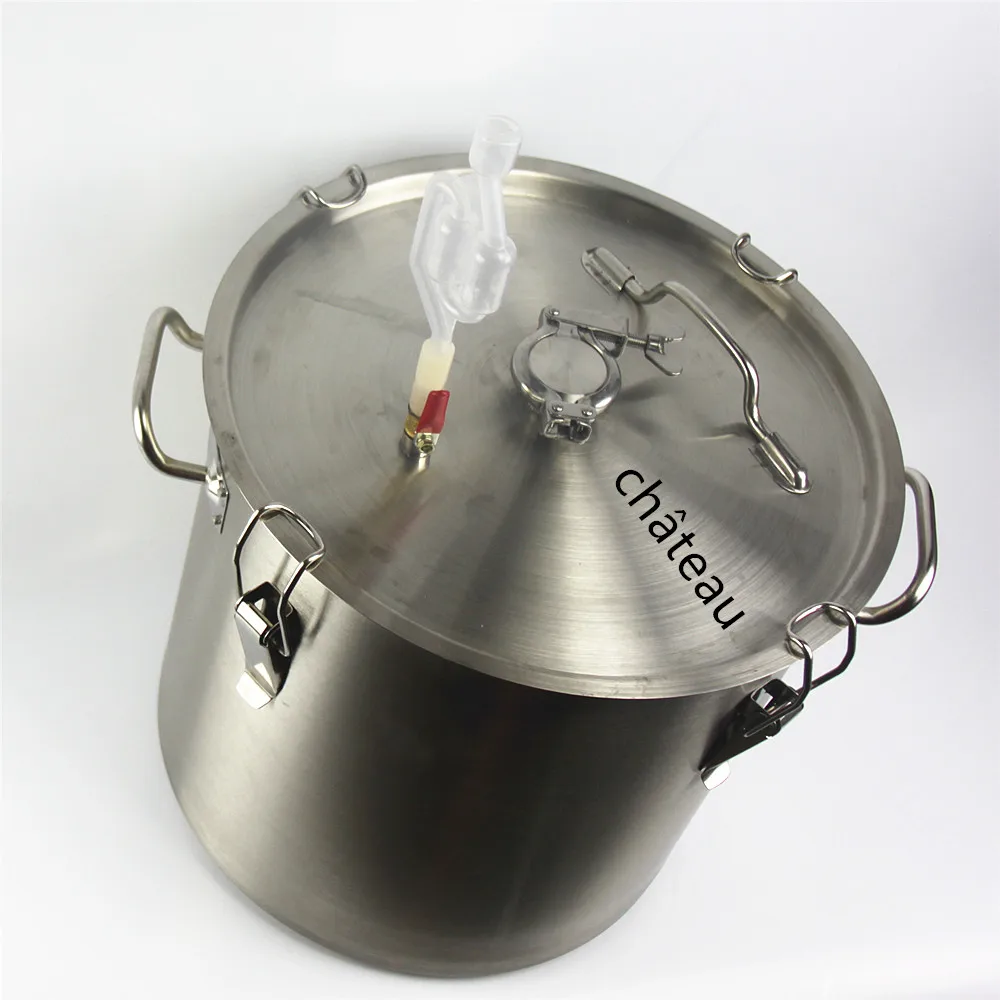 34 litres thick От 10 до 34 л ведро из нержавеющей стали для брожения резервуар для водки Самогонный Пиво Вино cidre gin виски вино пивное ведро - Цвет: 34 litres thick