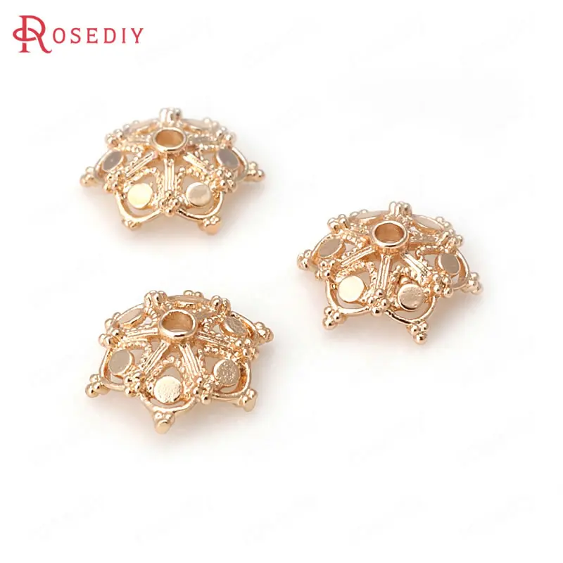 Латунные бусины с покрытием 24 каратным золотом 13 мм 6 шт.|diy jewelry accessories|jewelry accessoriescap