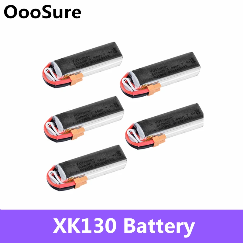 5 шт. XK130 RC вертолет запчасти 7 4 в 600 мАч 25C 2S Lipo батарея с штепсельной вилкой XT30 для