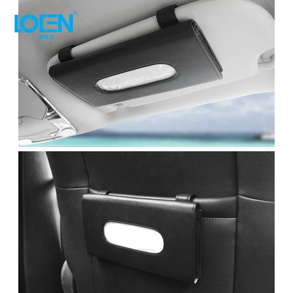 LOEN 1xcar солнцезащитный козырек кожаная салфетка для Audi Ford BMW Benz Peugeot Cadillac Land Rover