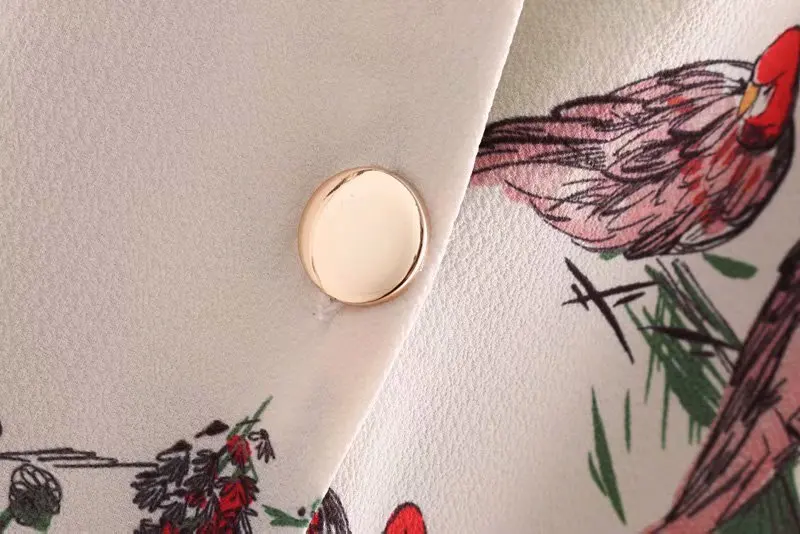 2019 новое летнее женское Повседневное платье с принтом в виде птиц и листьев