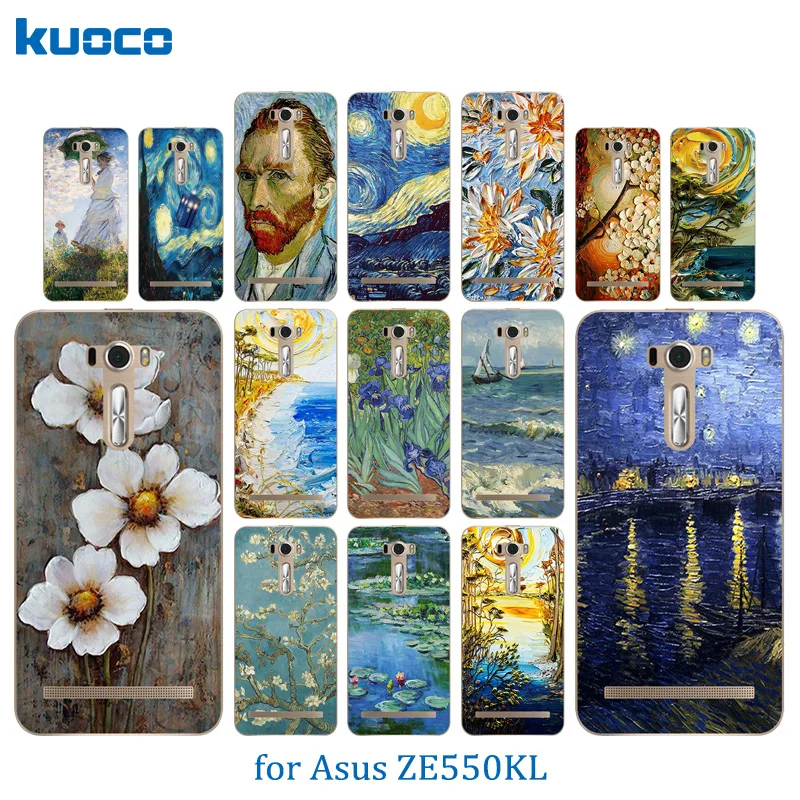 Soft TPU Case for Asus ZenFone 2 Laser ZE550KL 5.5inch Van Gogh Pattern Cover Zenfone Ze551kl Z00LD |