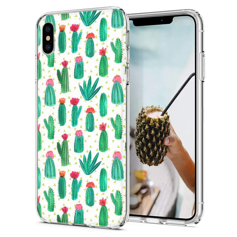 Мягкий чехол для телефона iPhone 6 7 XS Max чехлы из ТПУ цветной пейзаж цветочный узор