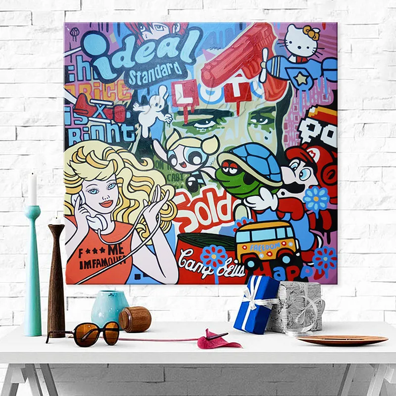 Картина маслом из мультфильма Поп Арт в стиле Lichtenstein на холсте ручная роспись