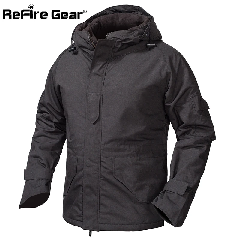 Refire gear зимняя камуфляжная тактическая куртка мужская водонепроницаемая теплая Толстая флисовая подкладка ветровка с капюшоном армейская полевая военная куртка