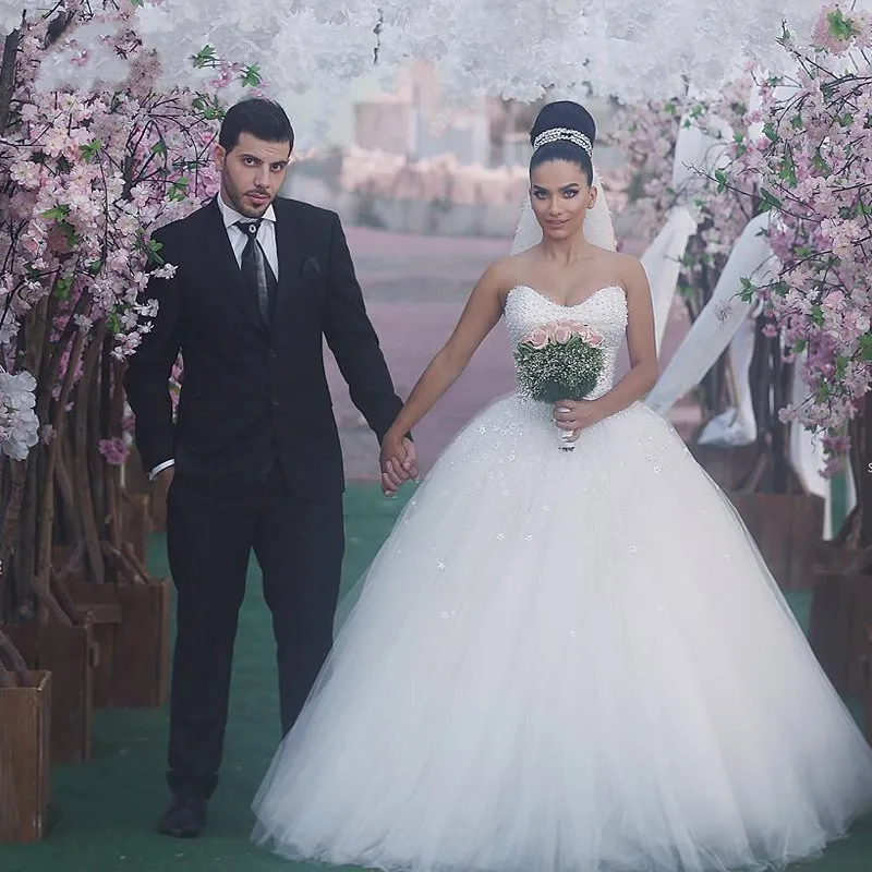 Vestido De Noiva бальное платье свадебное es с жемчугом Свадебные платья бусинами к
