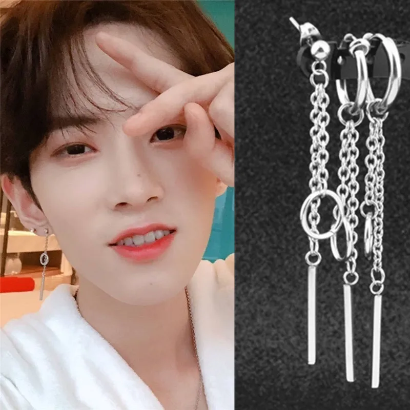 KPOP DNA корейские звезды V Bangtan Boys альбом прямоугольные серьги гвоздики с кисточками
