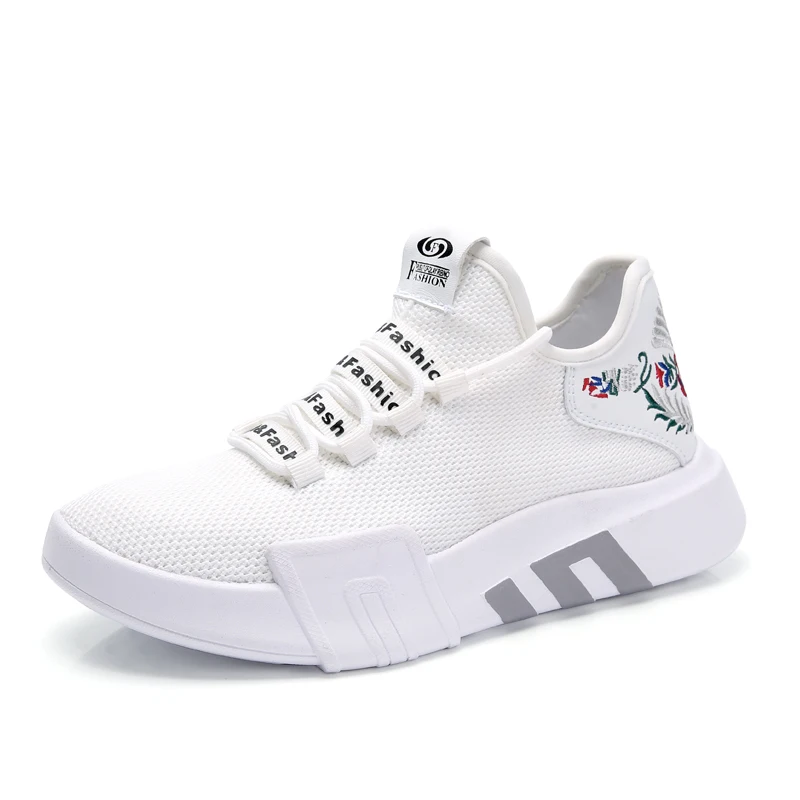 Женские кроссовки на плоской подошве Zapatillas Mujer Chaussures Femme белые дышащие