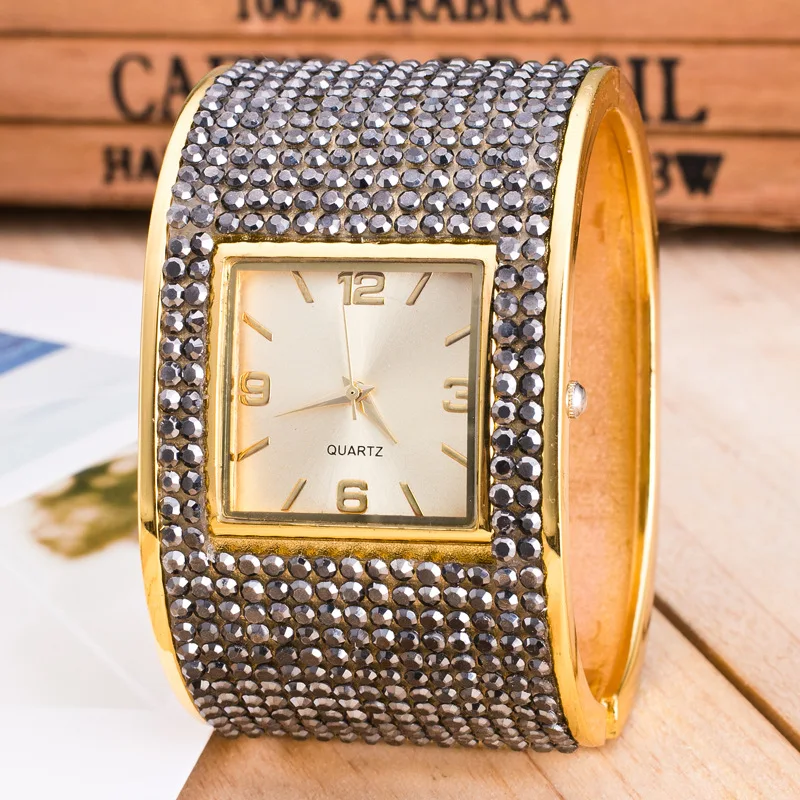 Роскошные женские часы браслет кварцевые наручные Rhinstone Кристальный Relogio Feminino