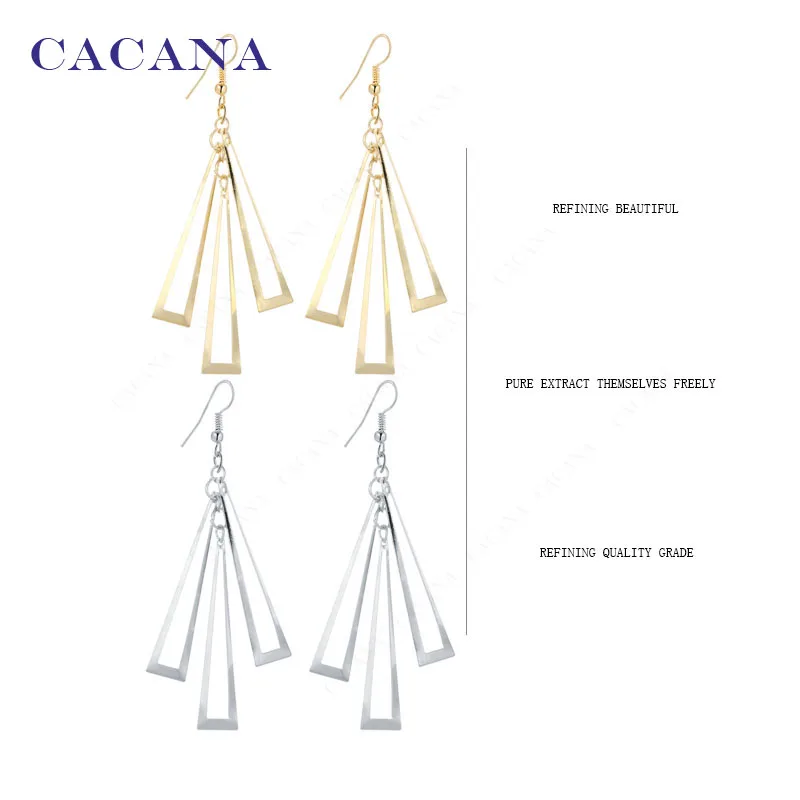 CACANA Dangle Long Earrings Hollow Rectangle Style For Women Bijouterie Hot Sale No.A87 A88 | Украшения и аксессуары