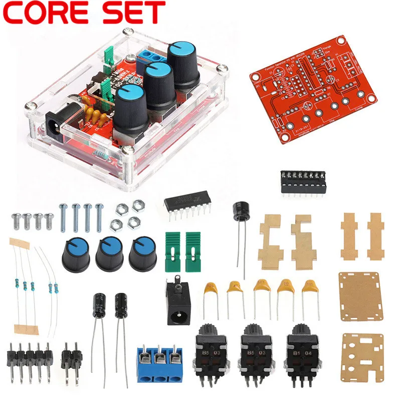 Высокая точность функция генератор сигналов DIY Kit синус/треугольник/квадратный выход генератор сигналов Регулируемая амплитуда частоты