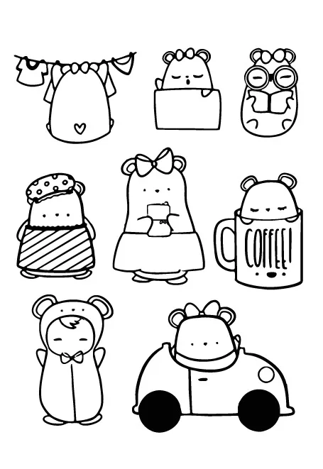 Мультяшная кукла/кофейная чашка/прозрачные штампы для скрапбукинга